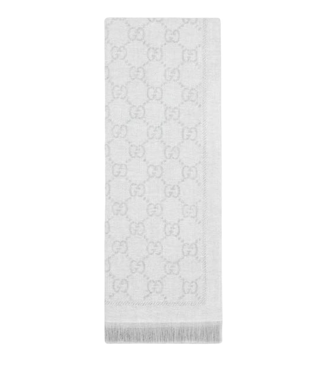GUCCI Серый шерстяной шарф, фото 1