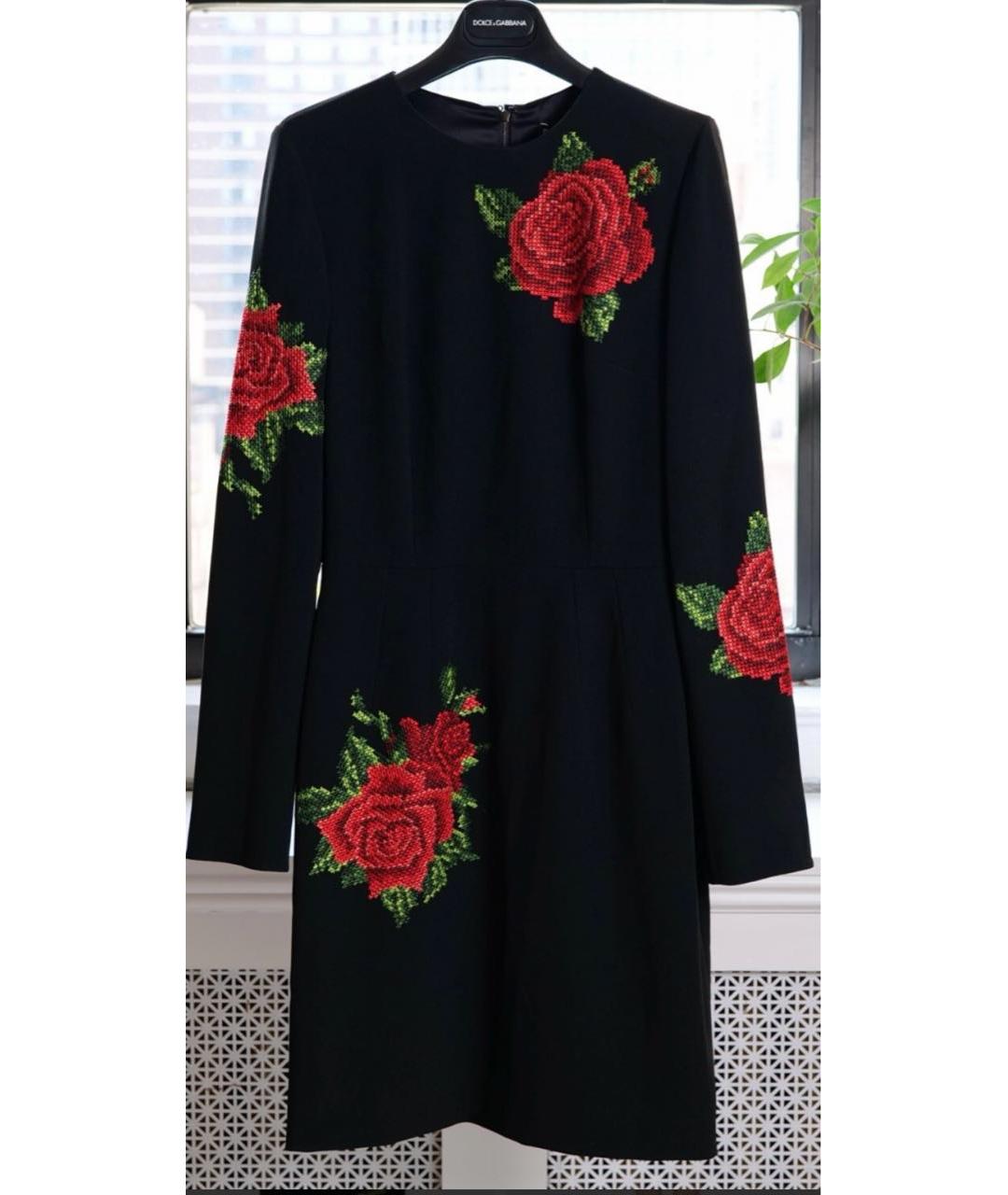 DOLCE&GABBANA Черное вискозное коктейльное платье, фото 5