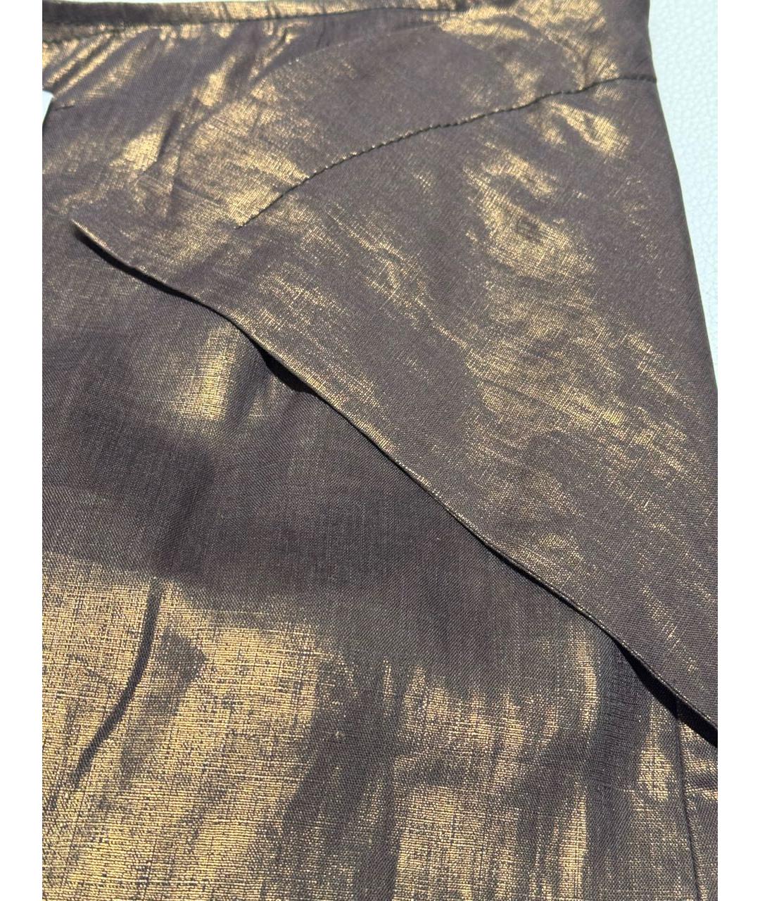 CHRISTIAN DIOR Золотая льняная юбка миди, фото 4
