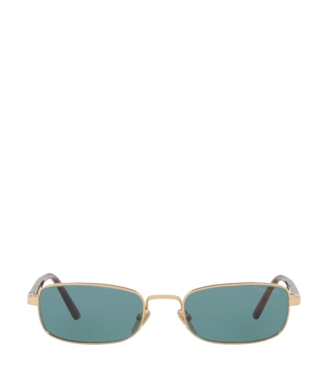 PRADA Золотые металлические солнцезащитные очки, фото 1