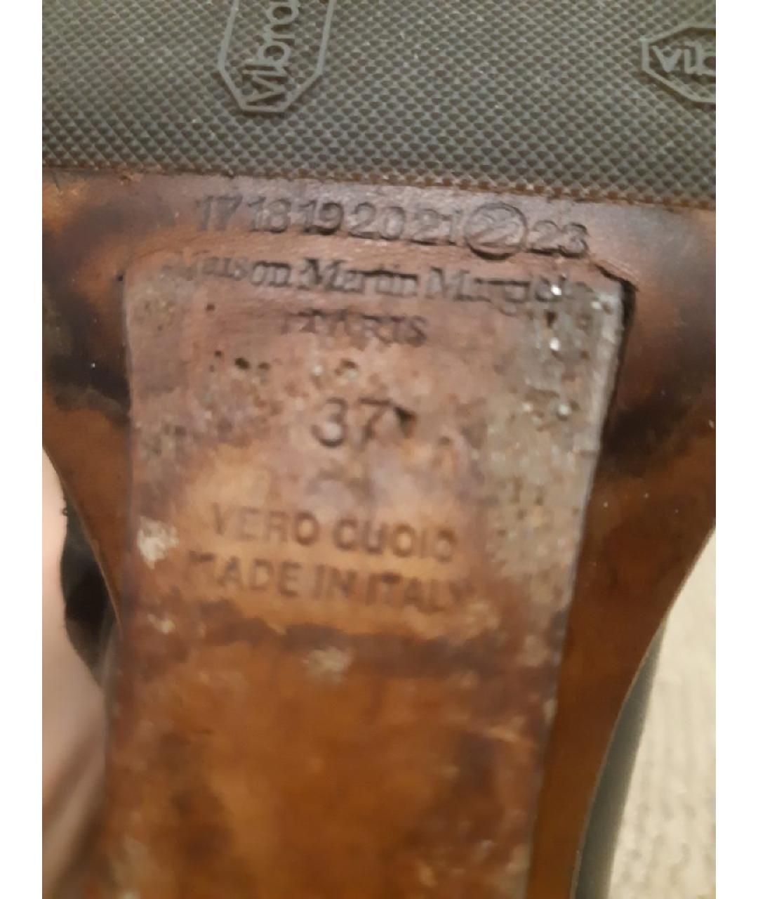 MAISON MARGIELA Черные кожаные ботильоны, фото 8