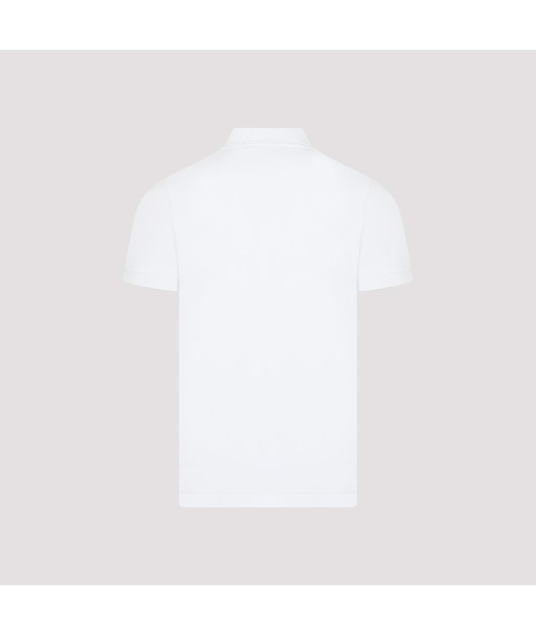 STONE ISLAND Белое хлопковое поло с коротким рукавом, фото 3