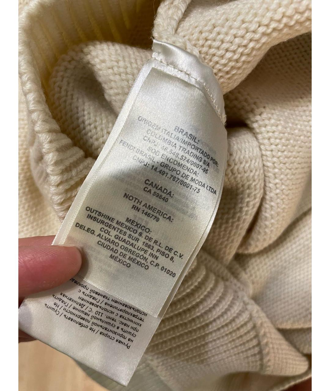 FENDI Бежевый шерстяной джемпер / свитер, фото 8