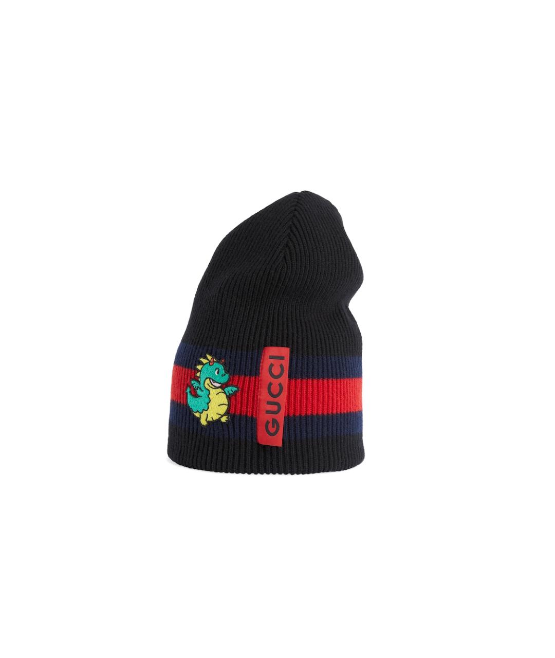 GUCCI Черная шерстяная шапка, фото 2