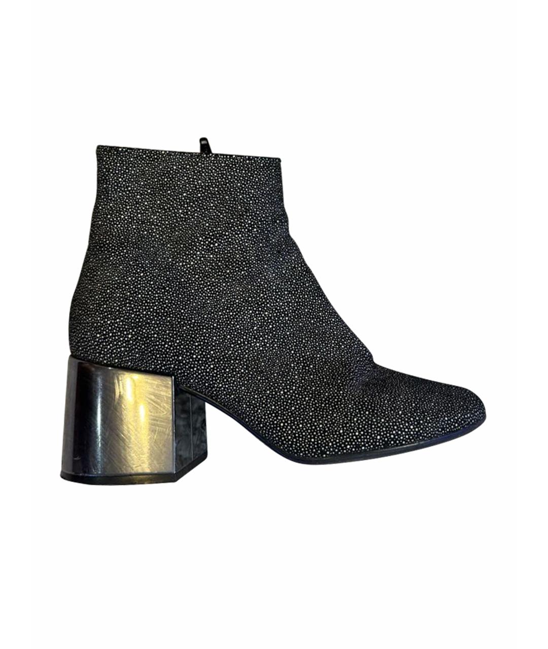 MM6 MAISON MARGIELA Черные кожаные ботильоны, фото 1