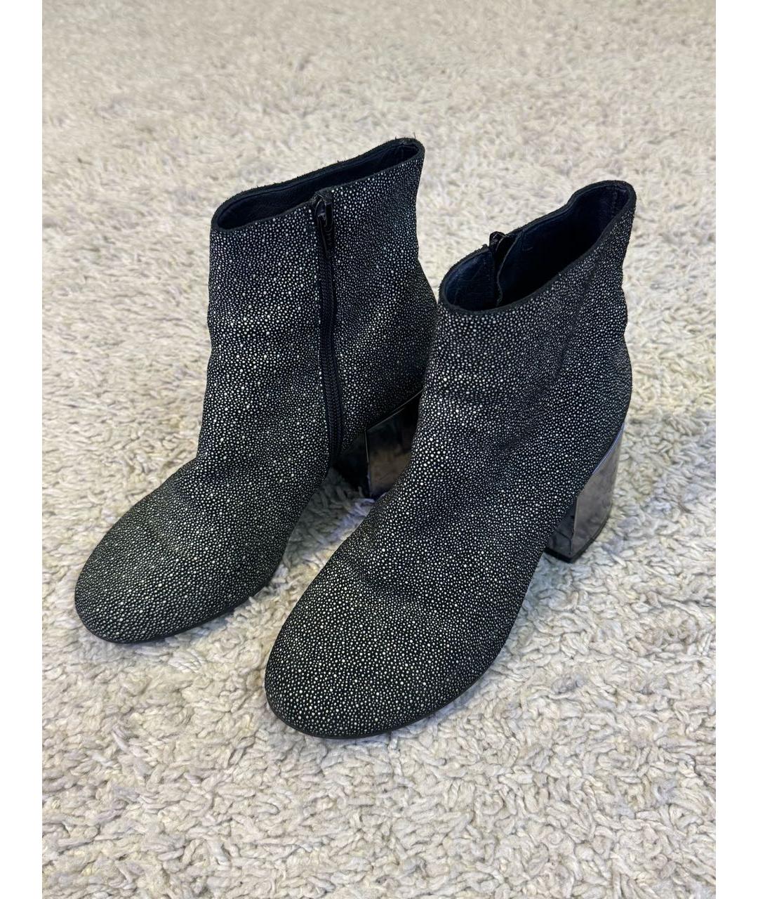 MM6 MAISON MARGIELA Черные кожаные ботильоны, фото 2