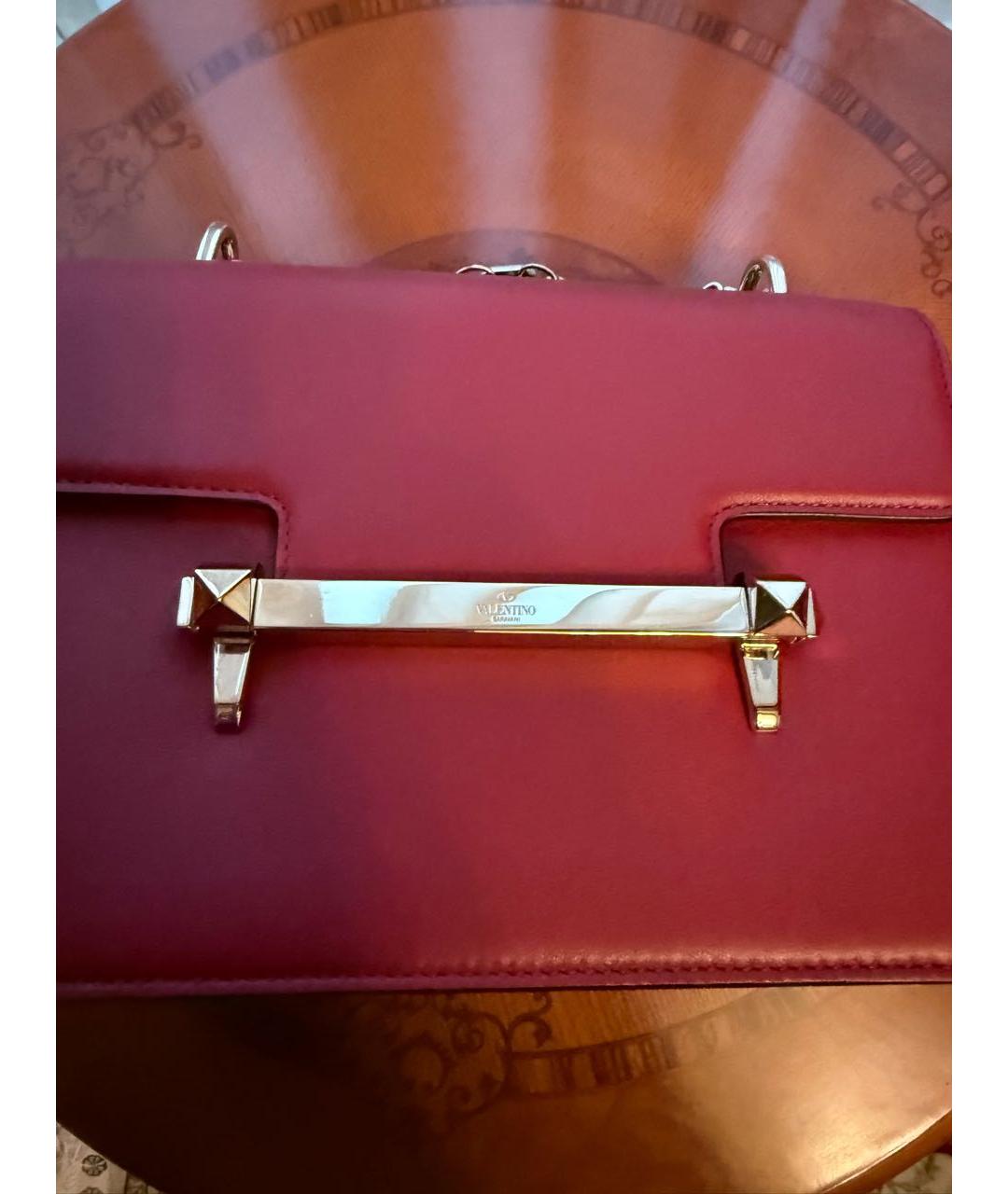 VALENTINO Красная кожаная сумка через плечо, фото 3