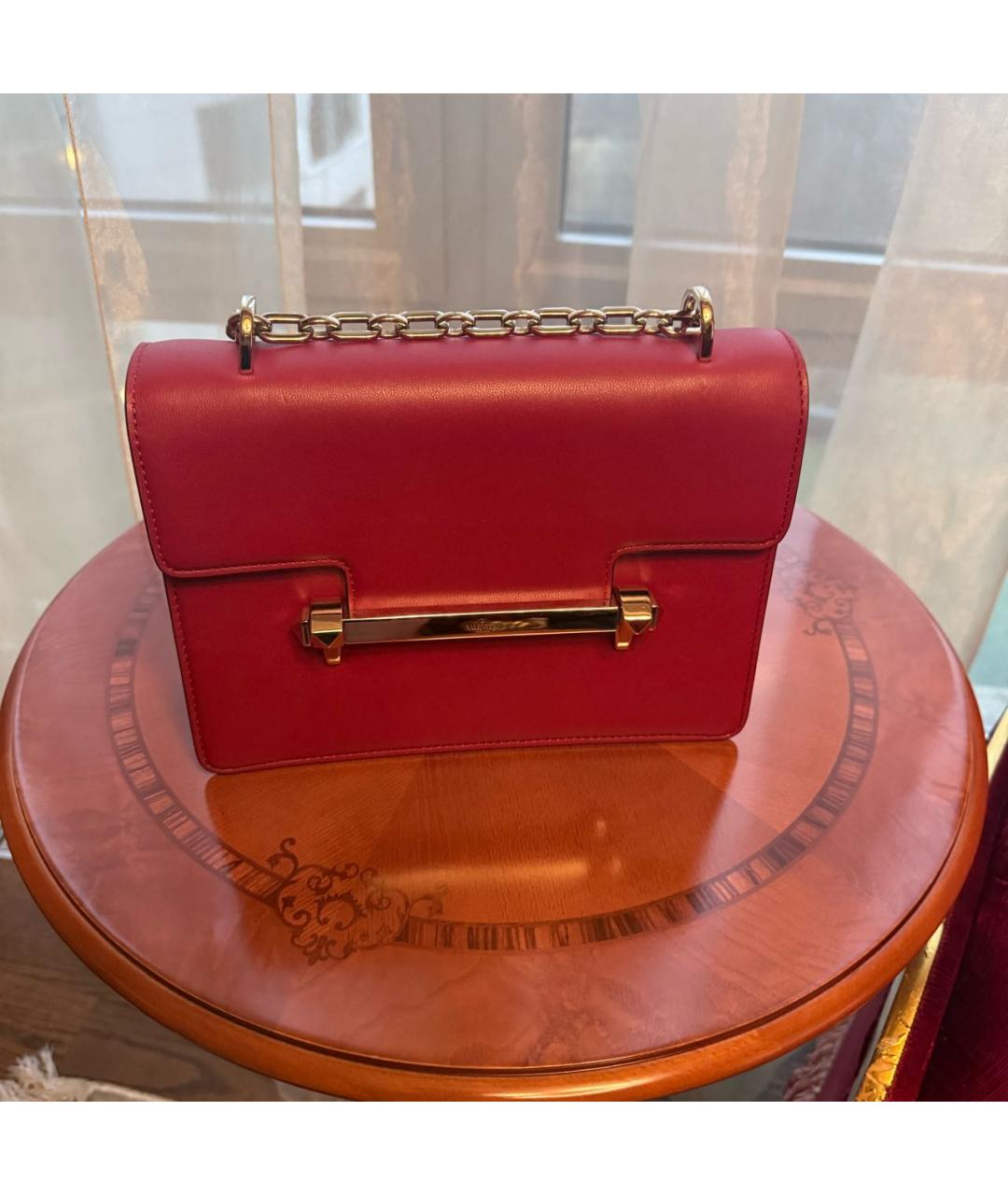 VALENTINO Красная кожаная сумка через плечо, фото 6