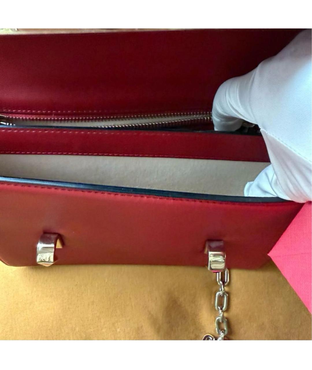 VALENTINO Красная кожаная сумка через плечо, фото 5