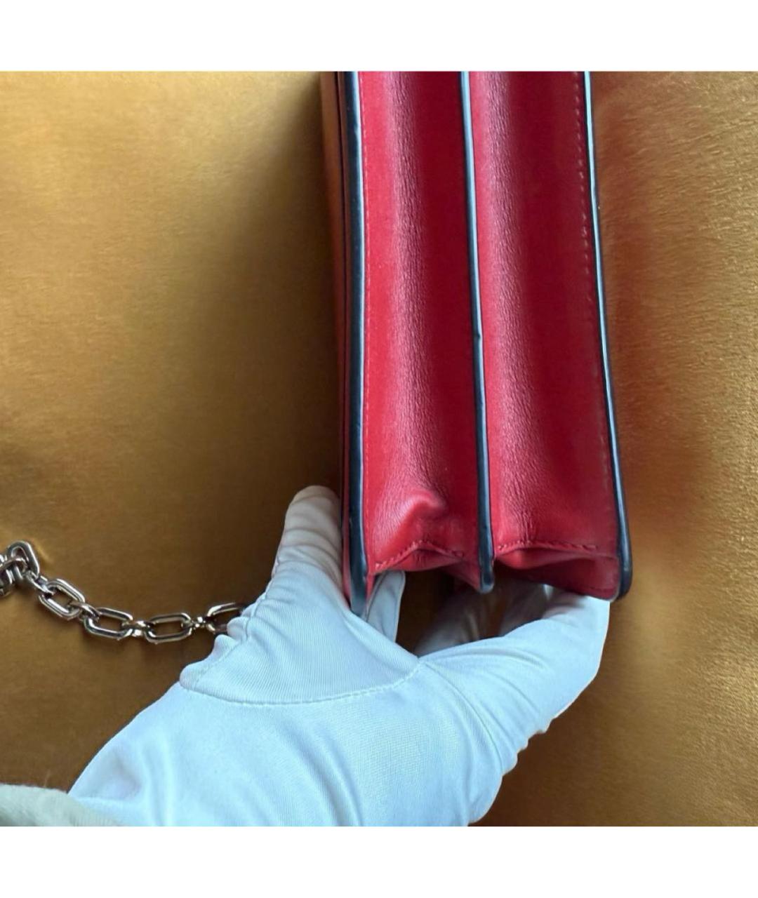 VALENTINO Красная кожаная сумка через плечо, фото 4