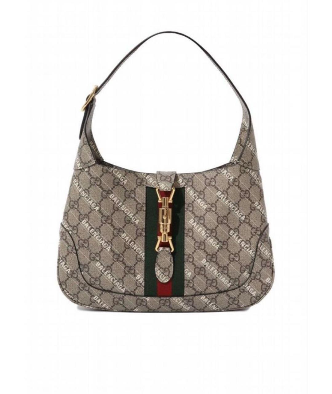 GUCCI Бежевая кожаная сумка с короткими ручками, фото 8