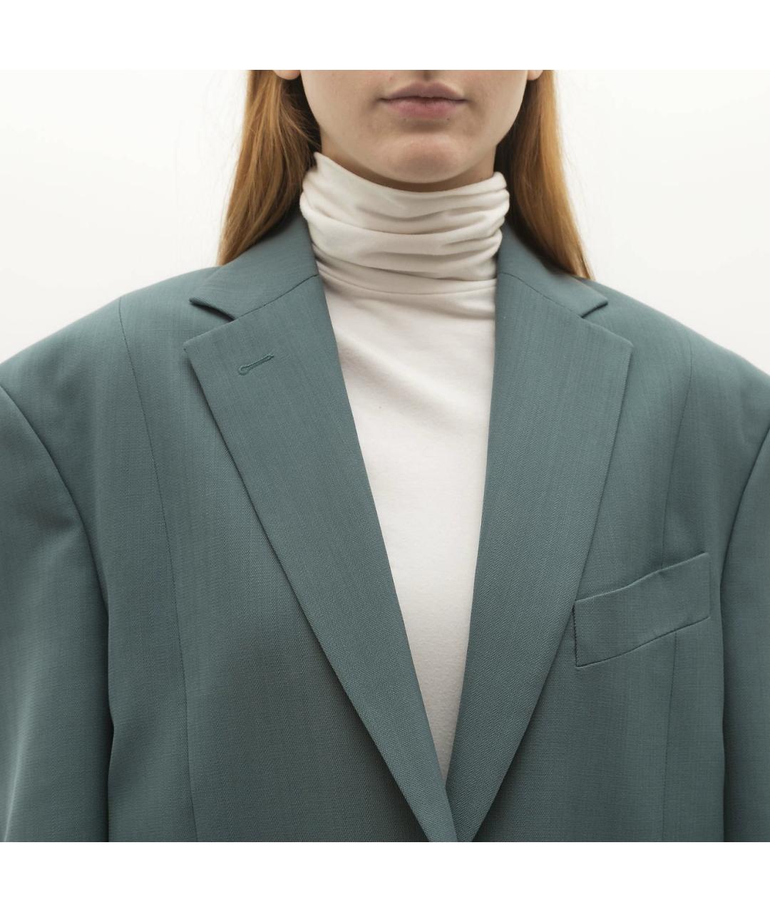 ACNE STUDIOS Бирюзовый шерстяной жакет/пиджак, фото 8