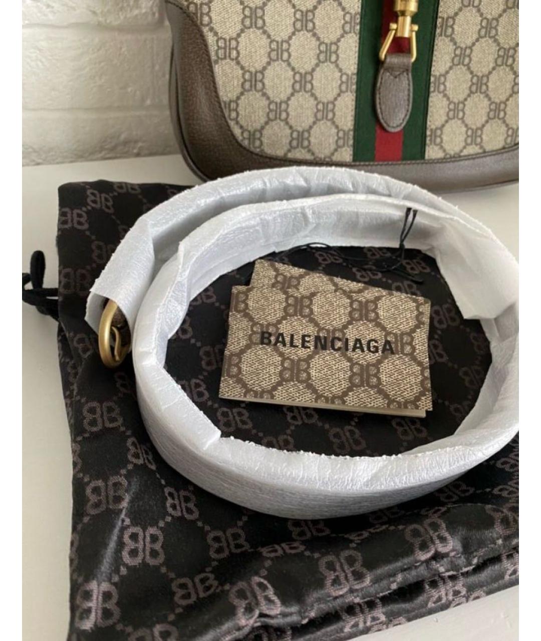 GUCCI Коричневая кожаная сумка с короткими ручками, фото 5