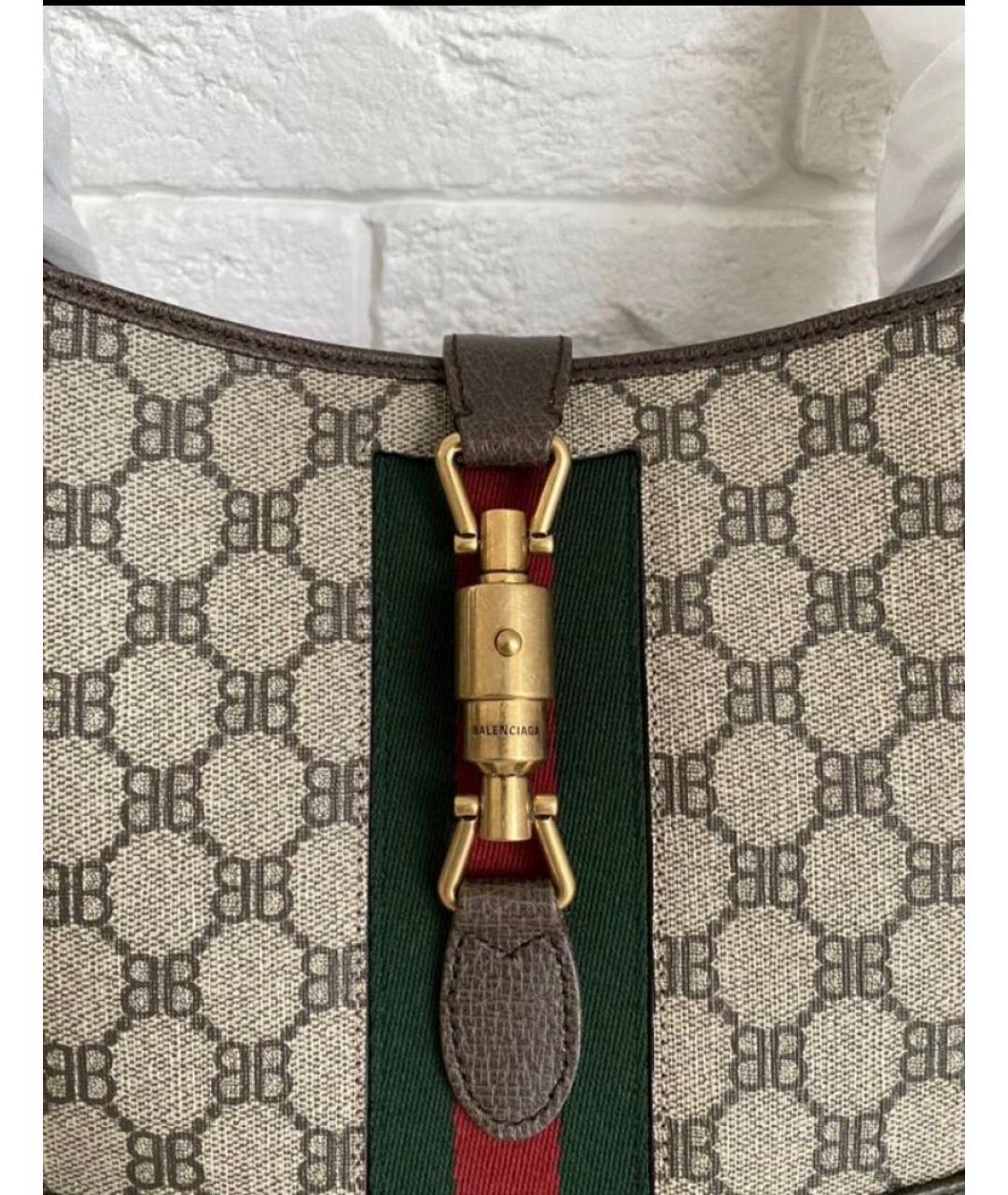 GUCCI Коричневая кожаная сумка с короткими ручками, фото 4