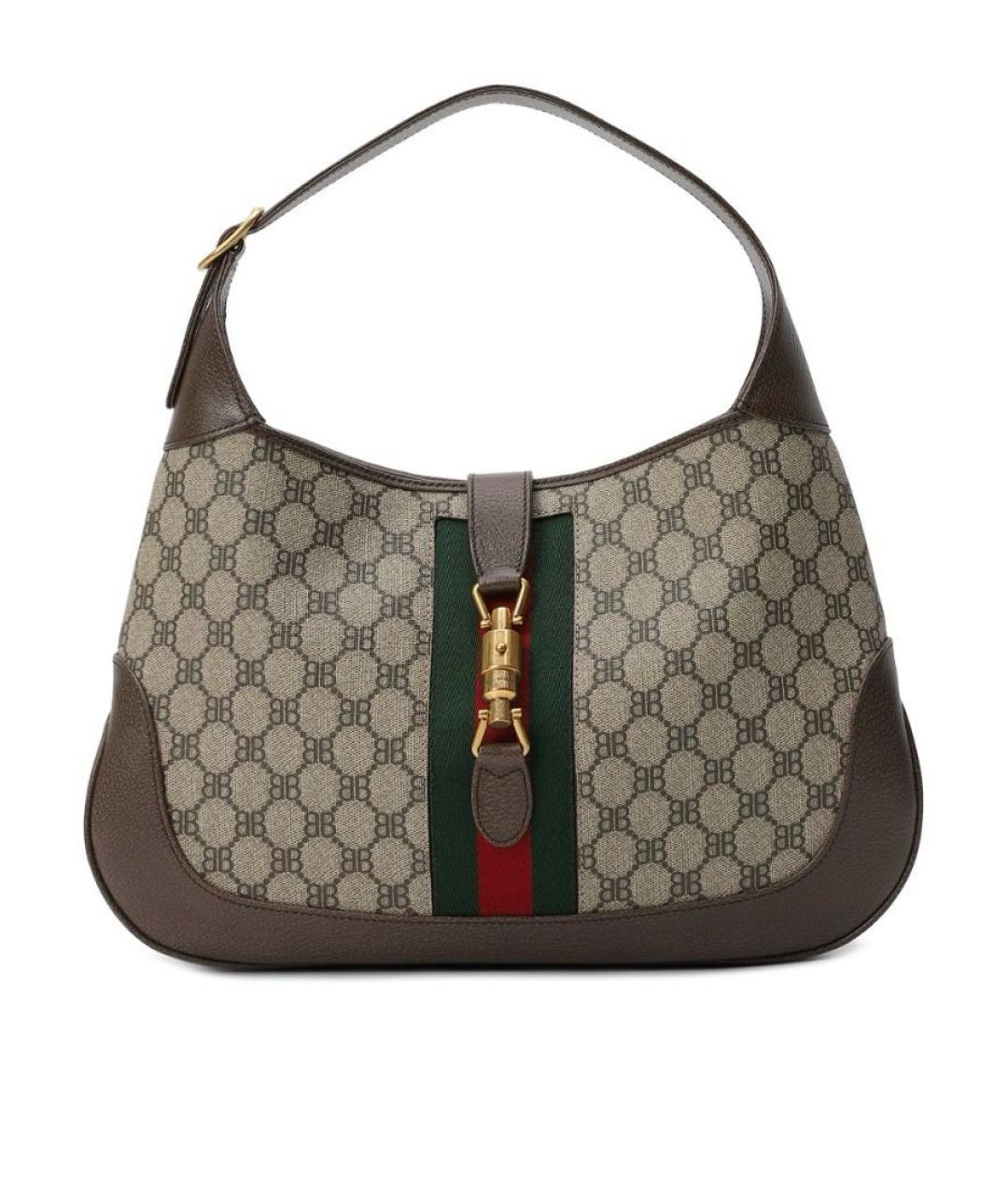 GUCCI Коричневая кожаная сумка с короткими ручками, фото 9