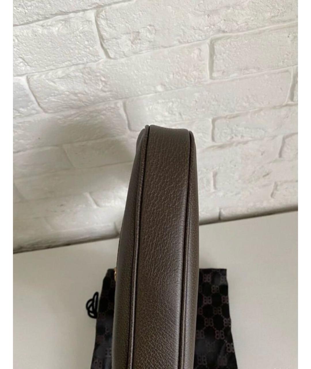 GUCCI Коричневая кожаная сумка с короткими ручками, фото 8
