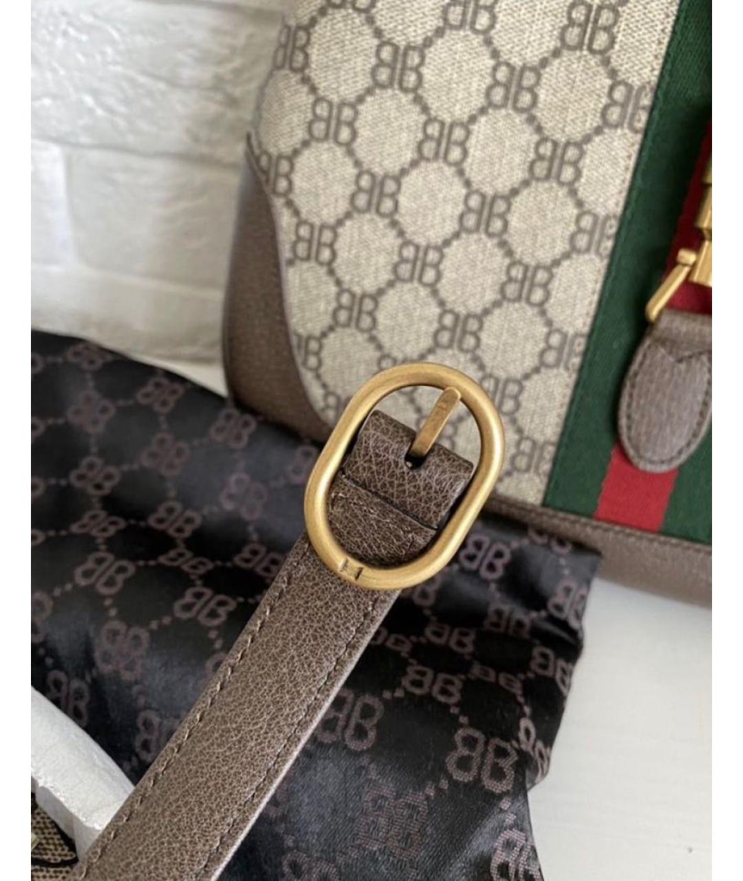 GUCCI Коричневая кожаная сумка с короткими ручками, фото 6