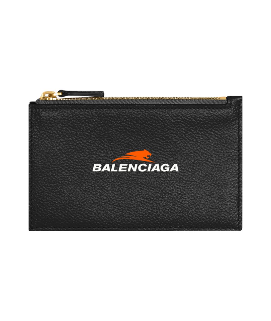 BALENCIAGA Черный кожаный кошелек, фото 1