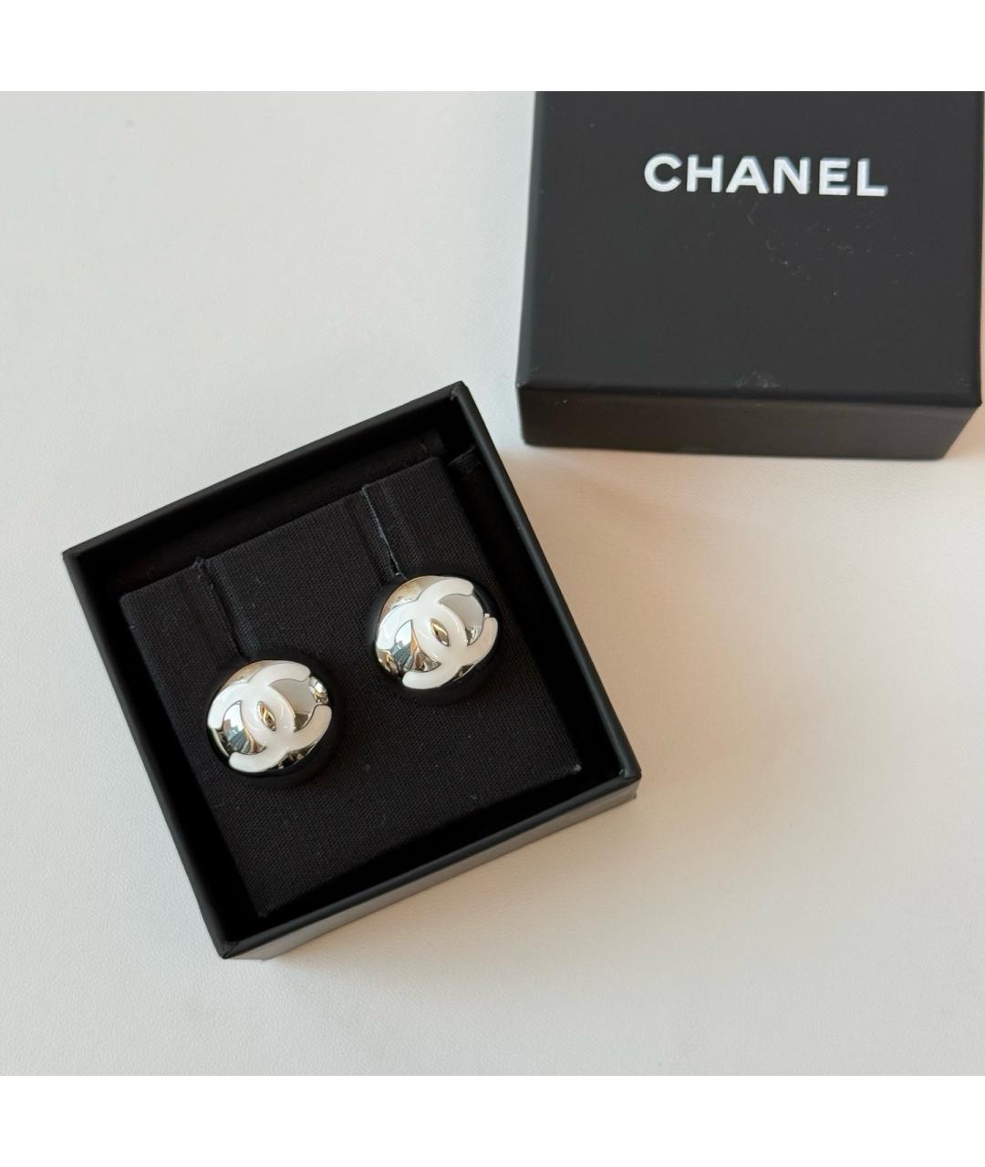 CHANEL Серебряные металлические серьги, фото 5