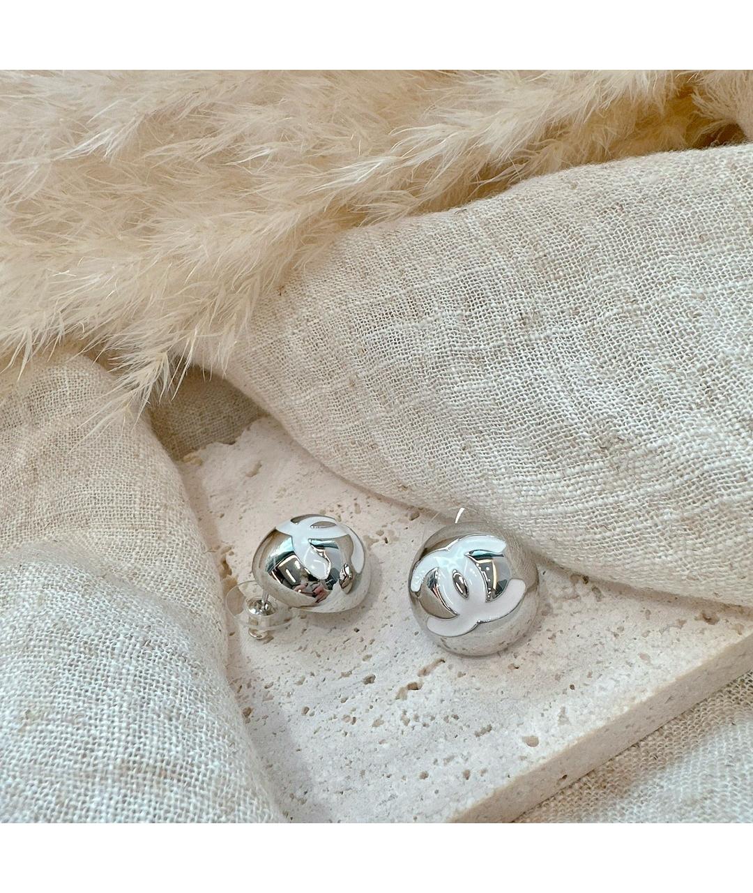 CHANEL Серебряные металлические серьги, фото 4