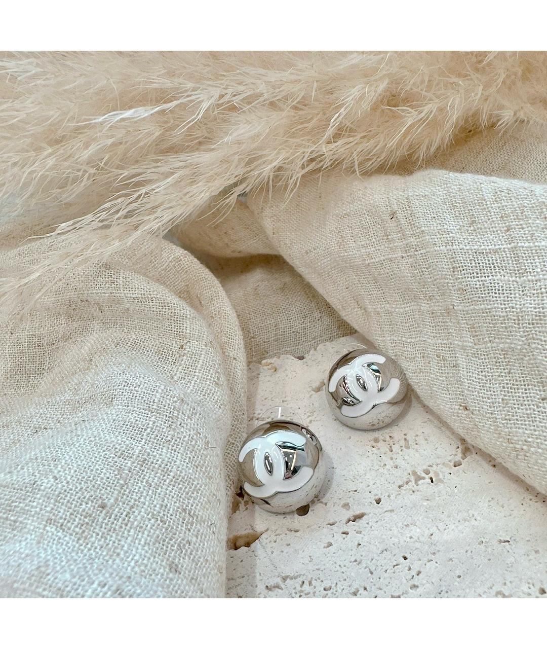 CHANEL Серебряные металлические серьги, фото 3
