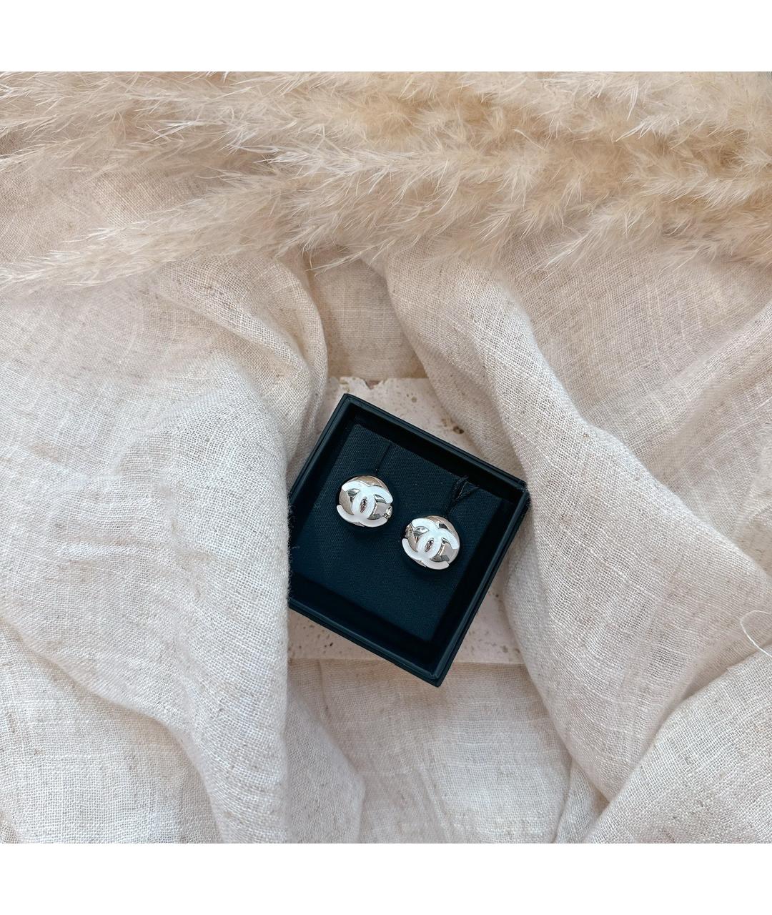 CHANEL Серебряные металлические серьги, фото 2