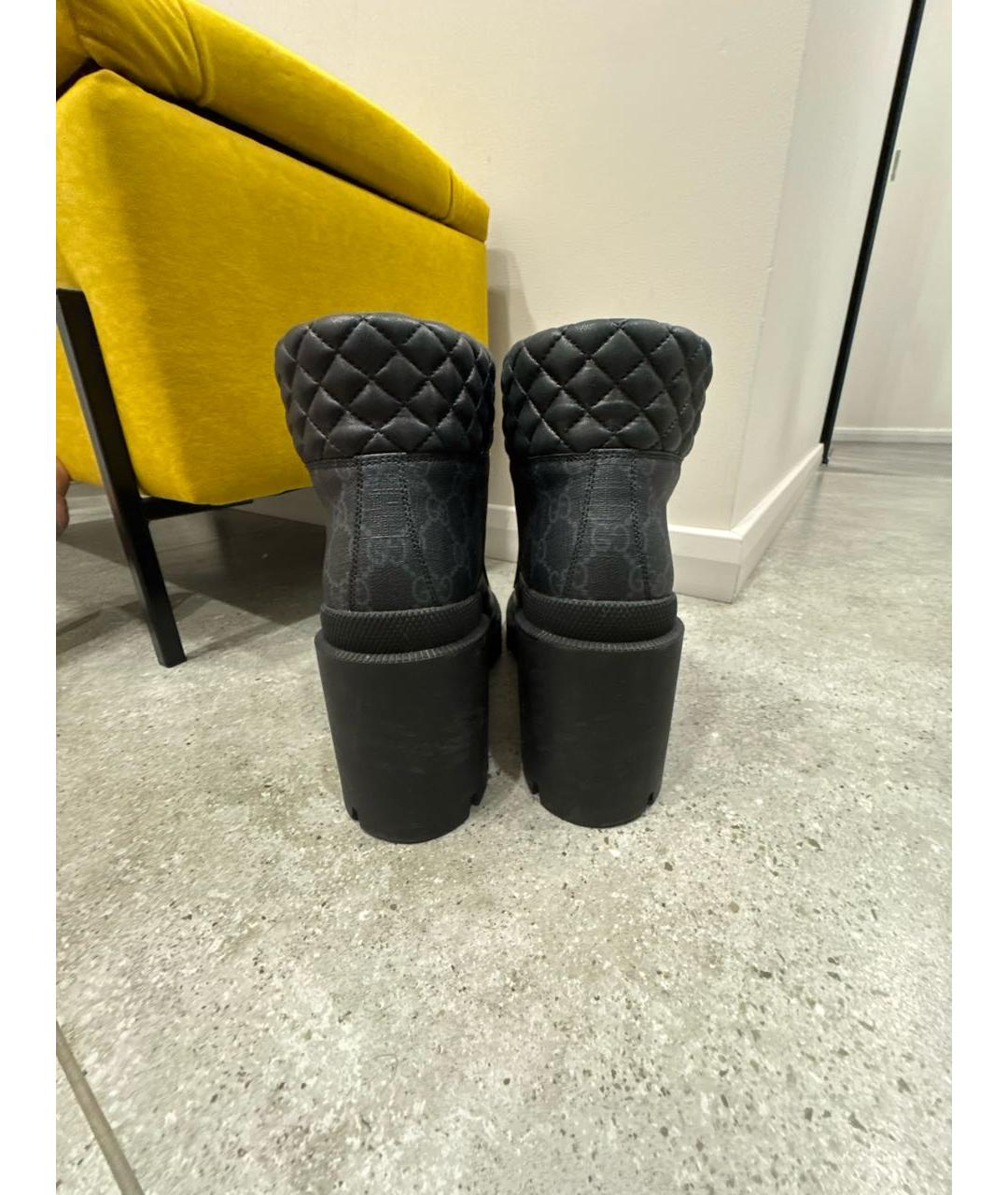 GUCCI Черные кожаные ботинки, фото 4