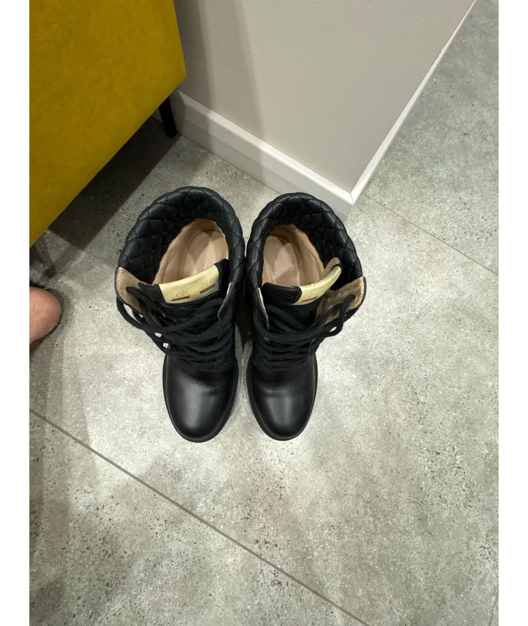 GUCCI Черные кожаные ботинки, фото 3