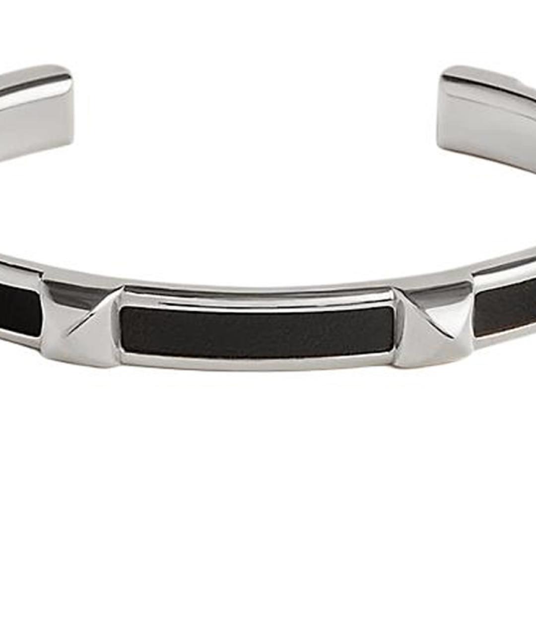 HERMES Черный кожаный браслет, фото 3