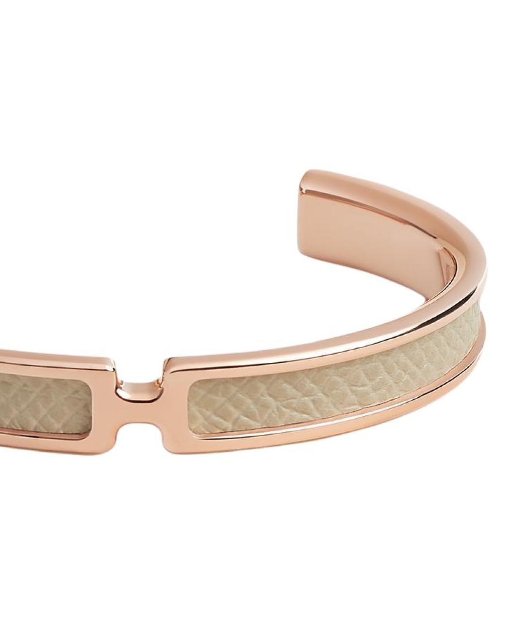 HERMES Золотой кожаный браслет, фото 2