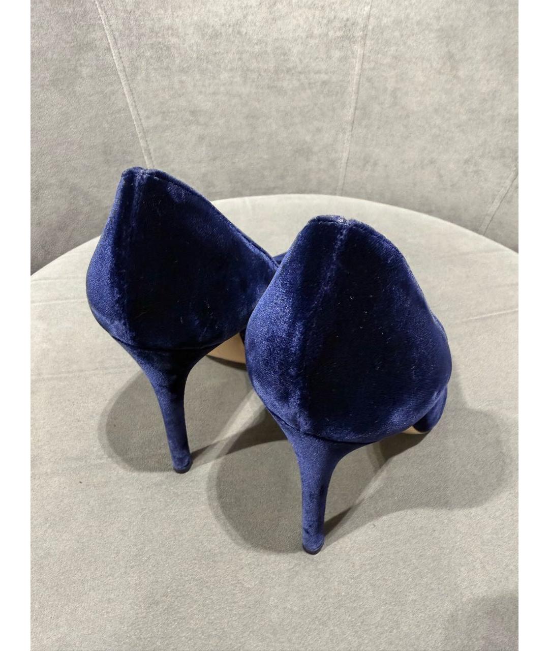 GIANVITO ROSSI Темно-синие бархатные туфли, фото 7