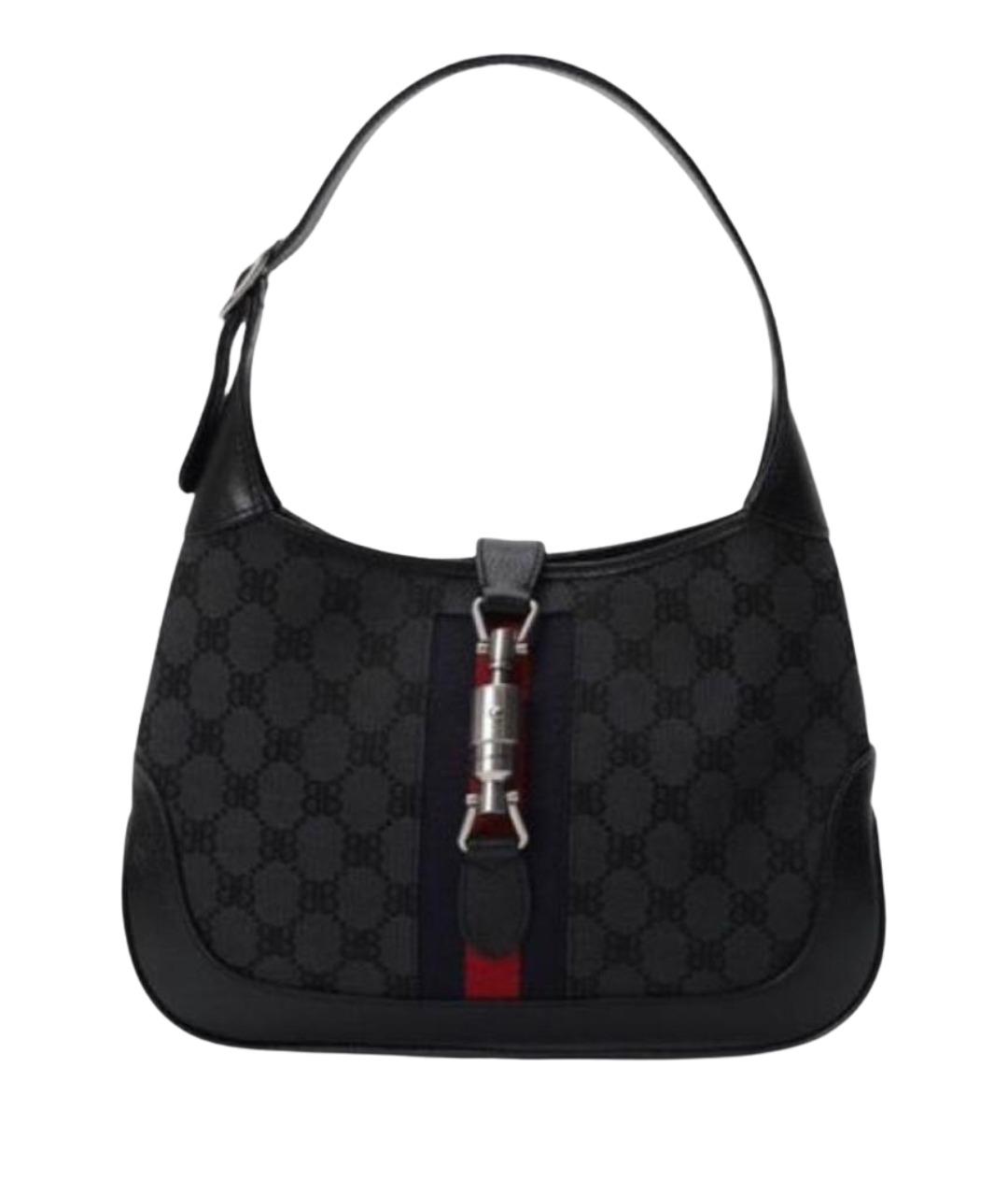 GUCCI Черная кожаная сумка с короткими ручками, фото 1