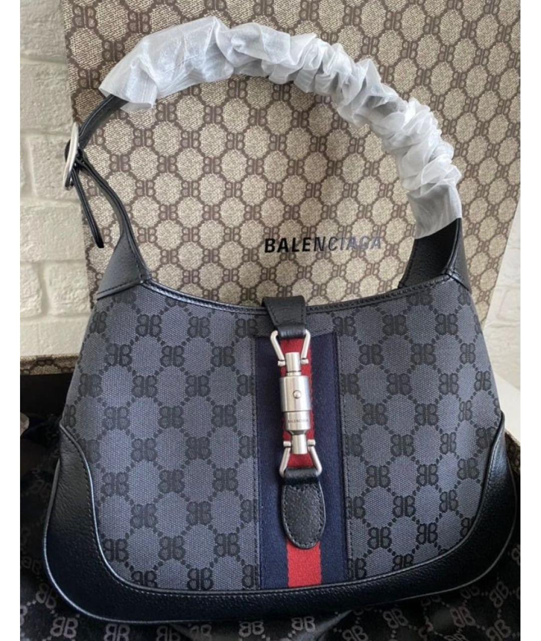 GUCCI Черная кожаная сумка с короткими ручками, фото 2