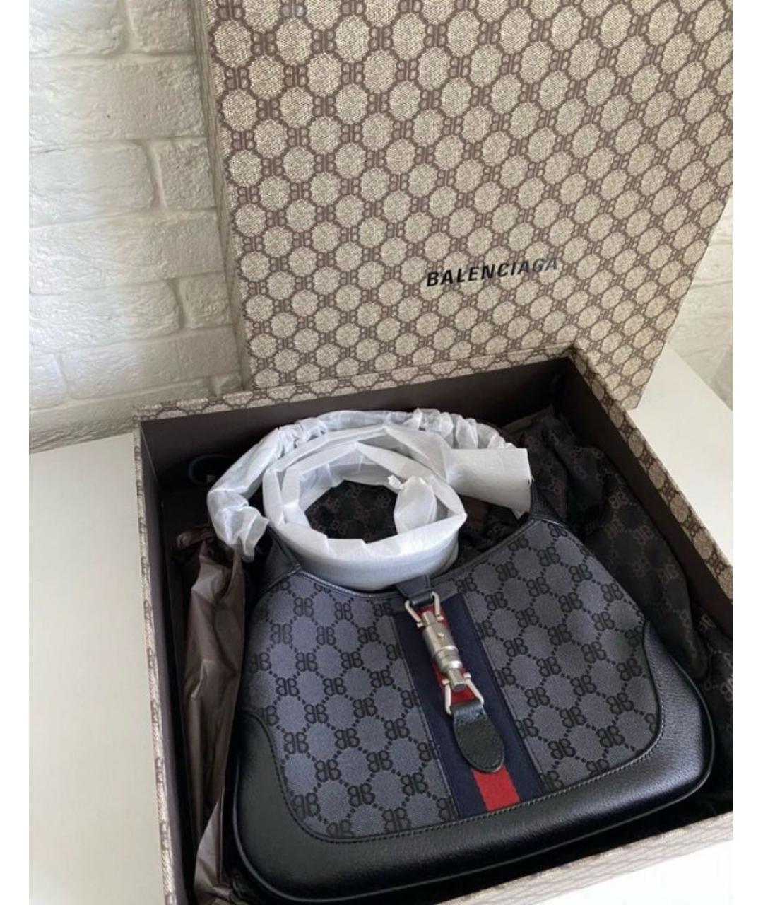 GUCCI Черная кожаная сумка с короткими ручками, фото 8