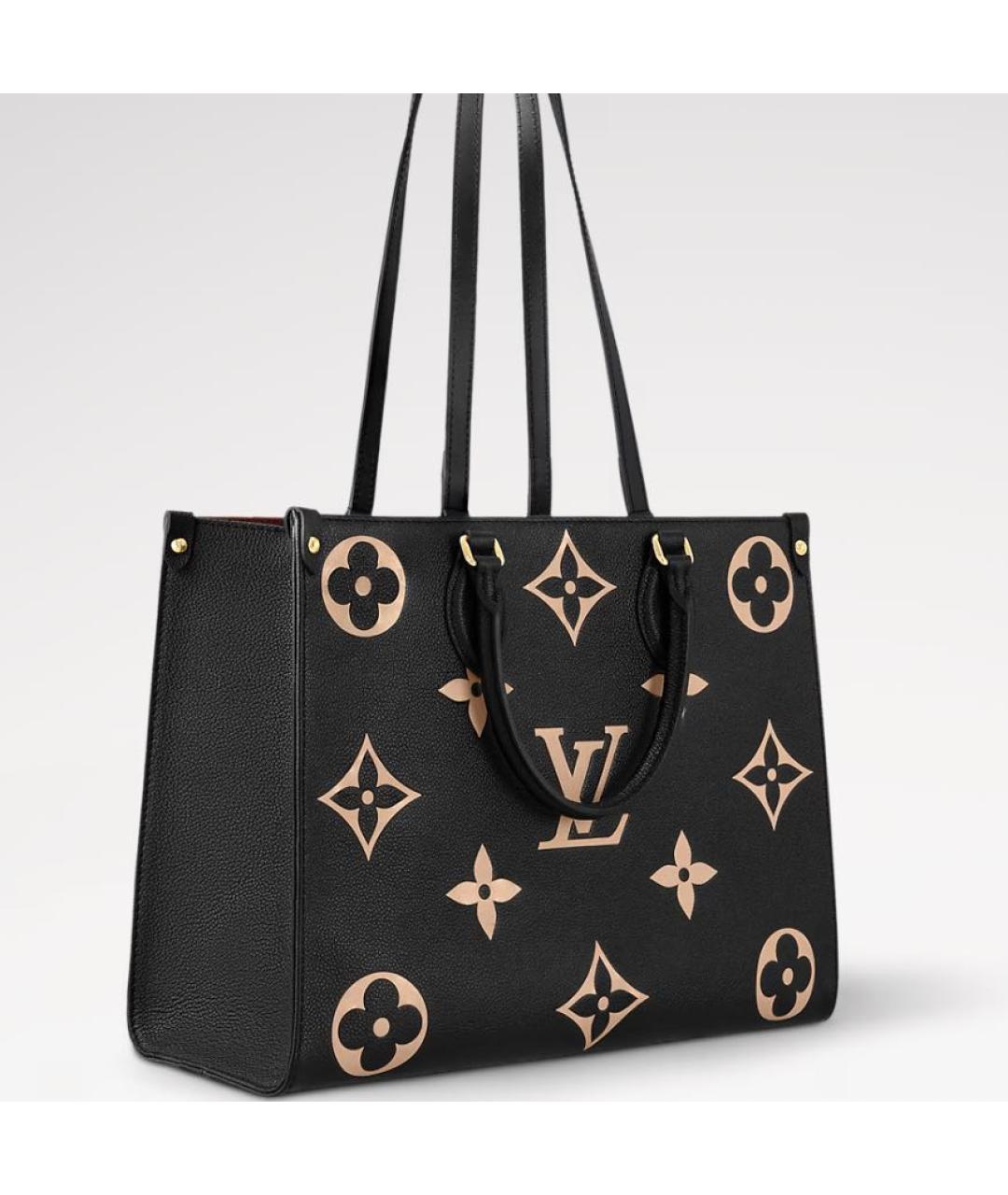 LOUIS VUITTON Черная кожаная сумка тоут, фото 2