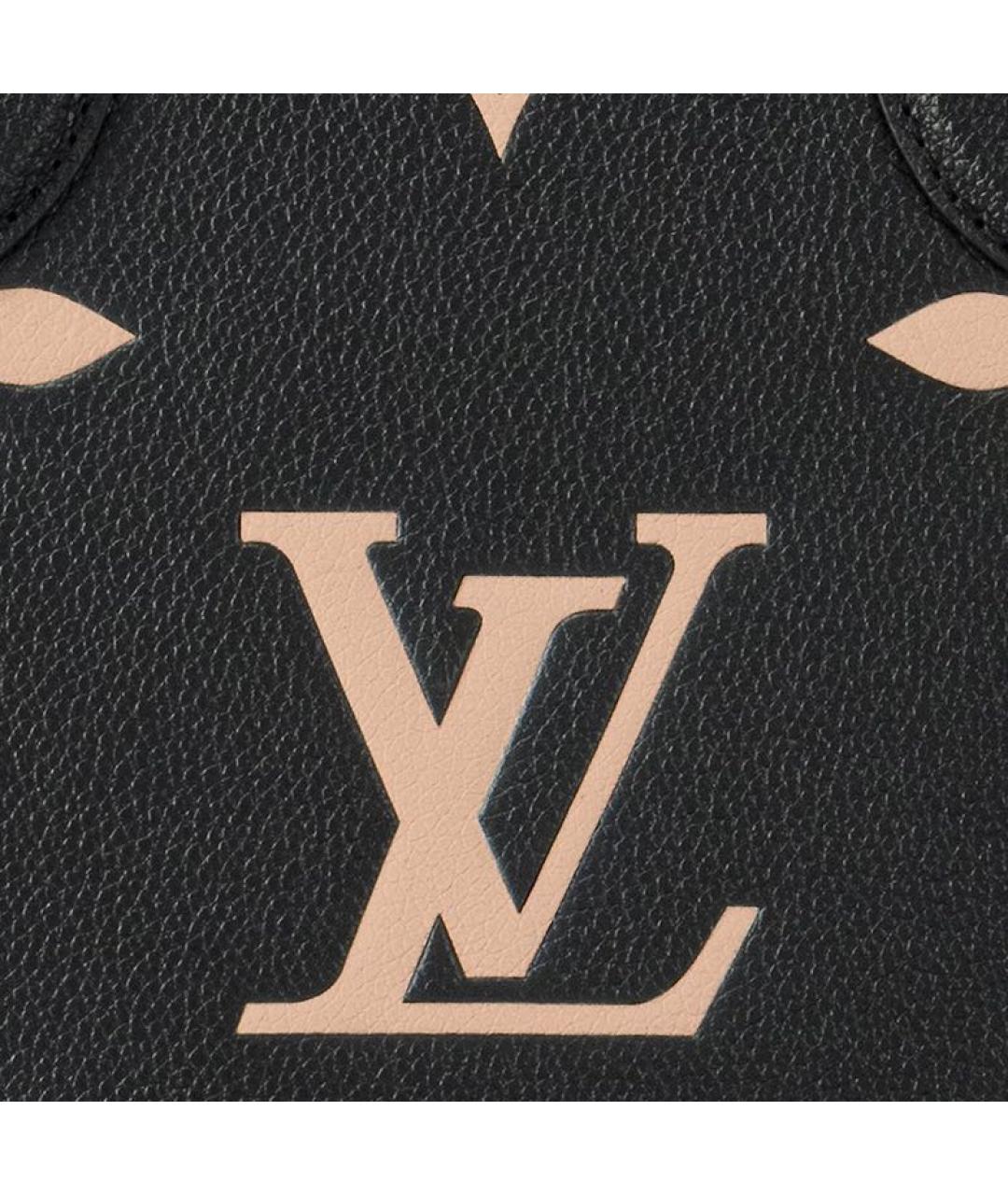 LOUIS VUITTON Черная кожаная сумка тоут, фото 5
