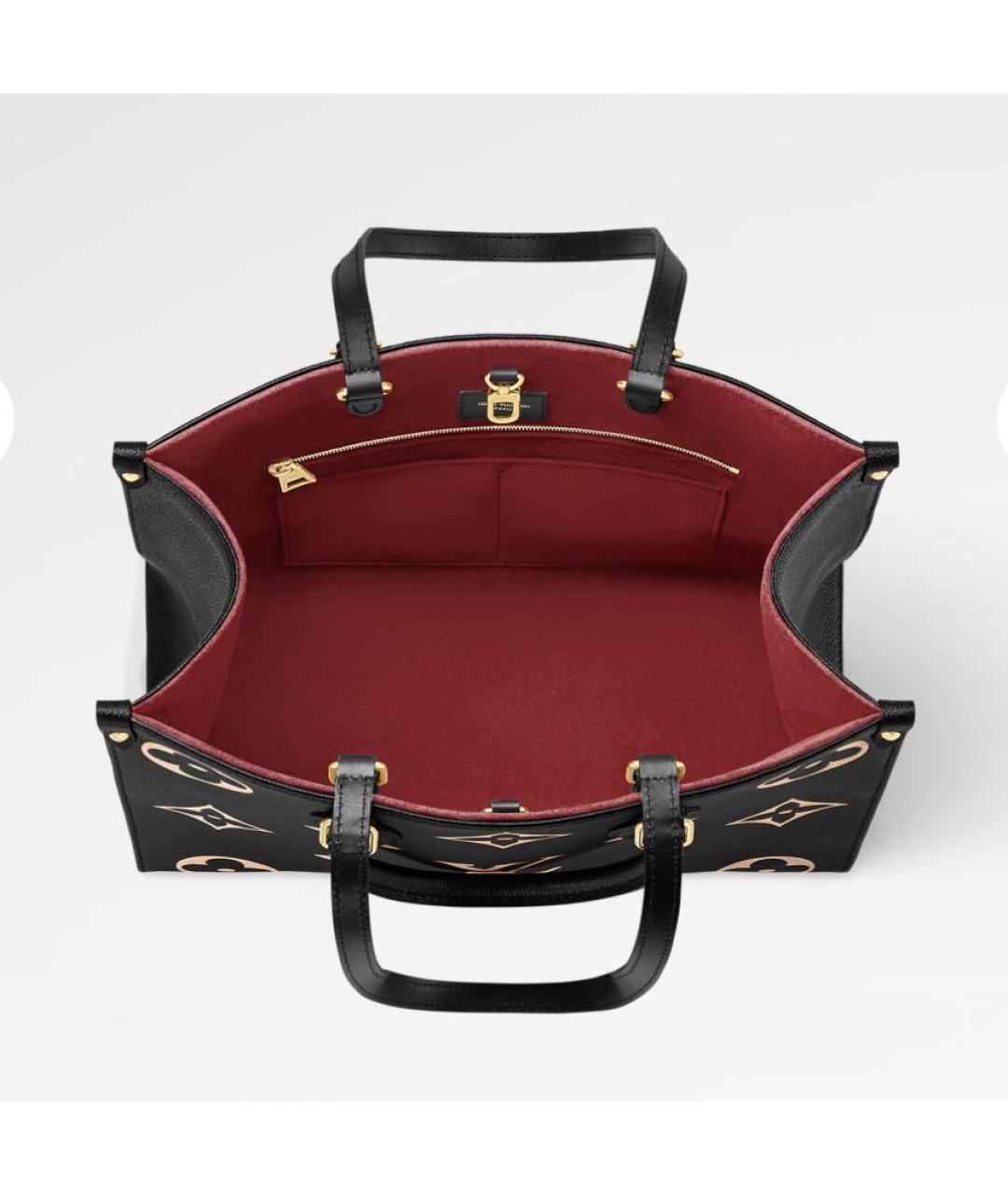 LOUIS VUITTON Черная кожаная сумка тоут, фото 3