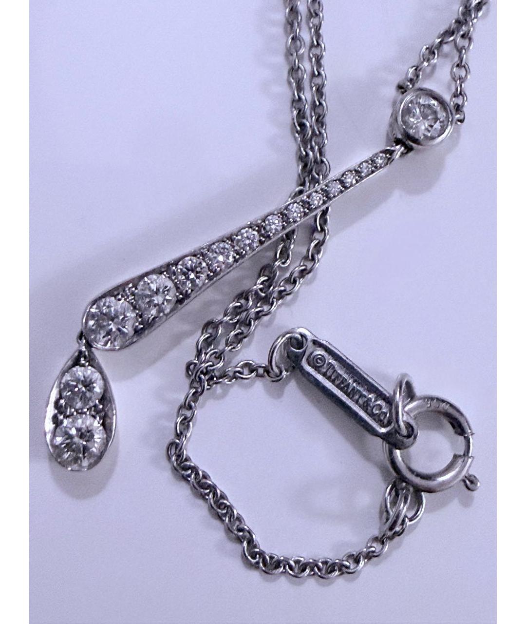 TIFFANY&CO Белая платиновая подвеска, фото 4