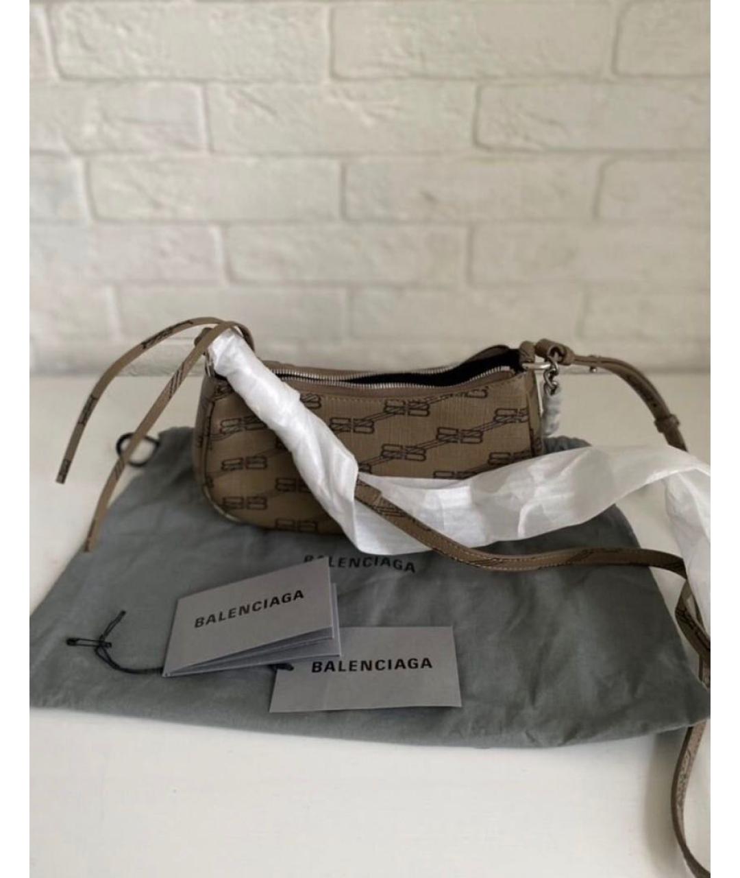 BALENCIAGA Бежевая кожаная сумка через плечо, фото 3