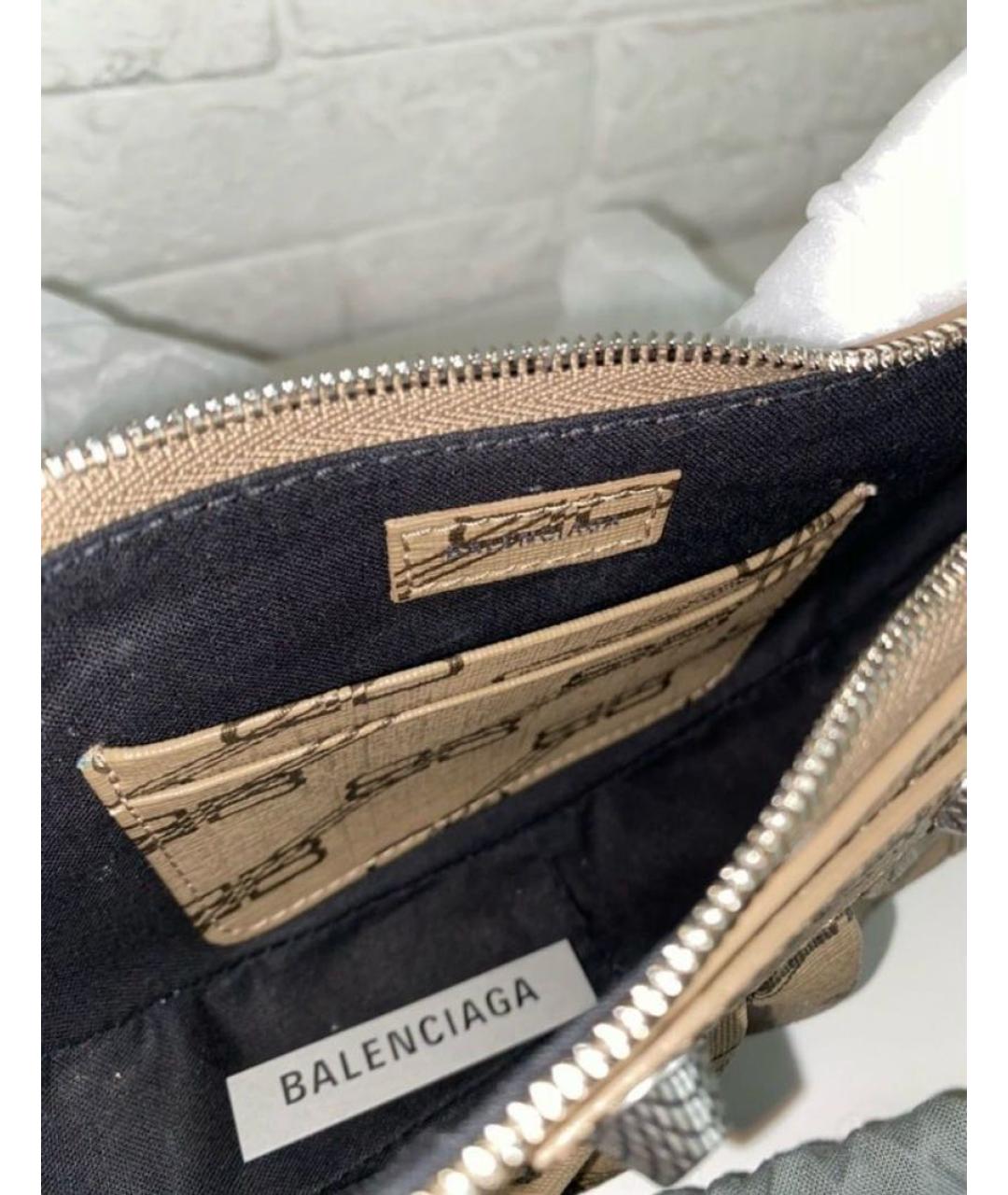 BALENCIAGA Бежевая кожаная сумка через плечо, фото 5