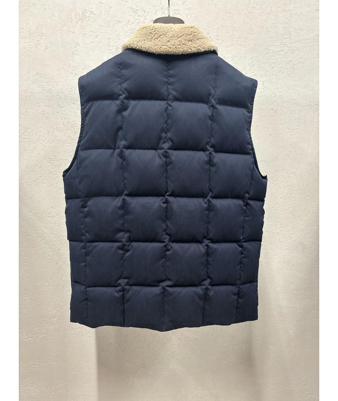 ELEVENTY Темно-синий шелковый жилет, фото 2