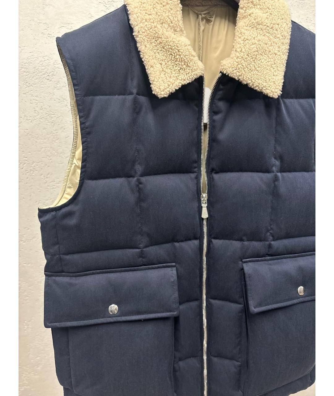 ELEVENTY Темно-синий шелковый жилет, фото 4