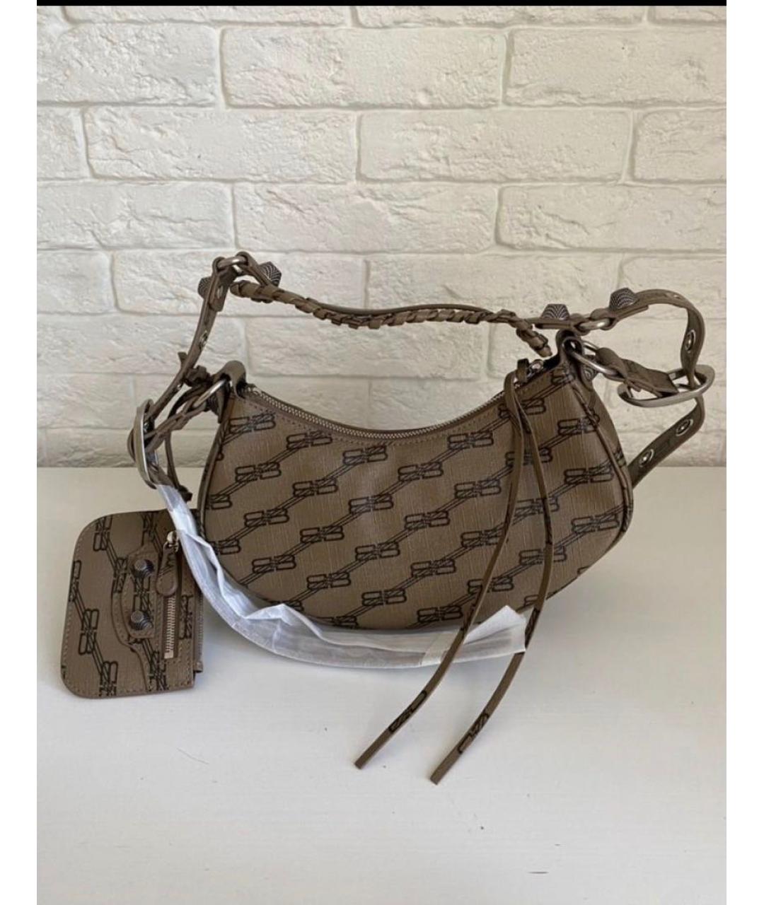 BALENCIAGA Бежевая кожаная сумка через плечо, фото 3