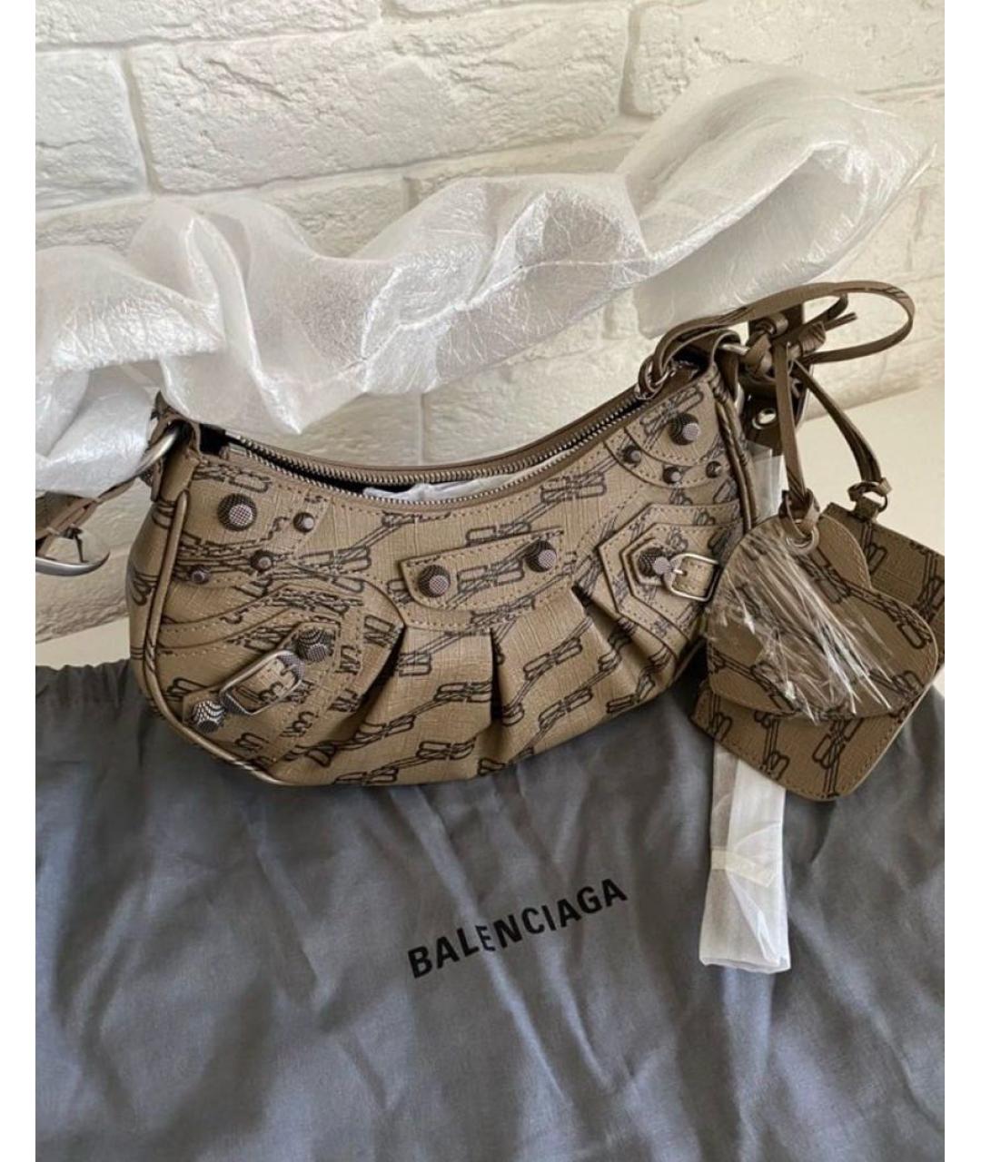 BALENCIAGA Бежевая кожаная сумка через плечо, фото 6