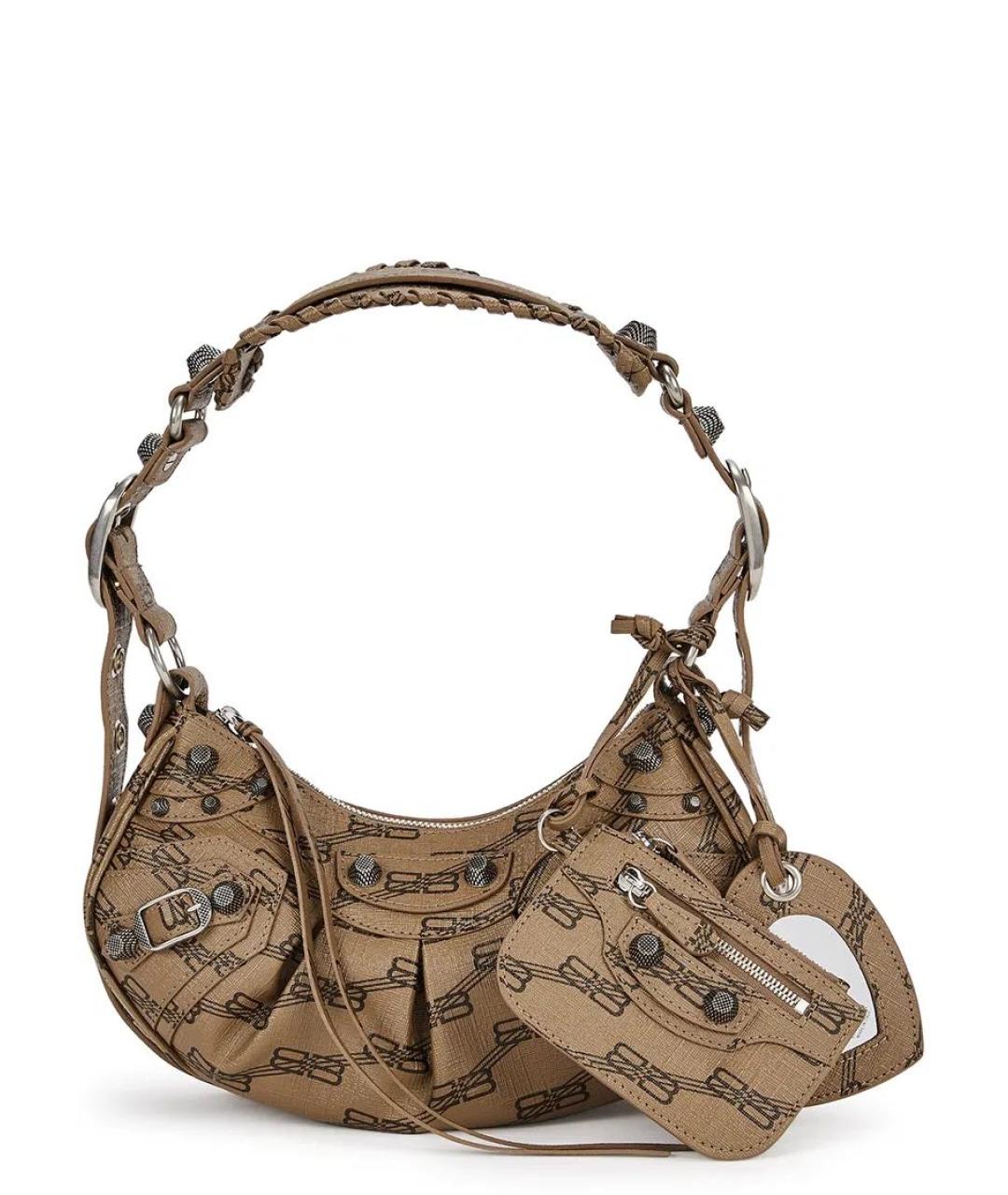 BALENCIAGA Бежевая кожаная сумка через плечо, фото 7