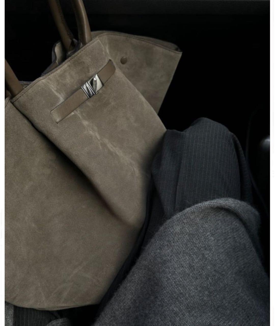 DEMELLIER Хаки замшевая сумка с короткими ручками, фото 6