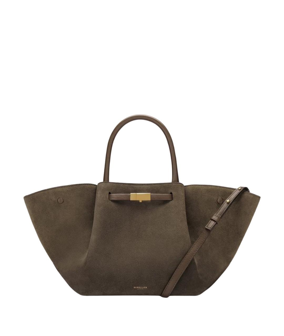 DEMELLIER Хаки замшевая сумка с короткими ручками, фото 1