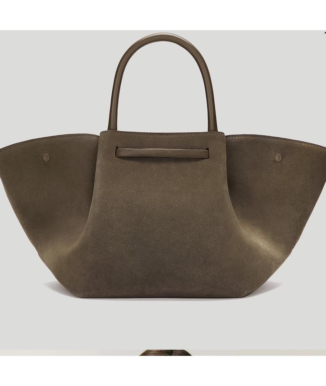 DEMELLIER Хаки замшевая сумка с короткими ручками, фото 5