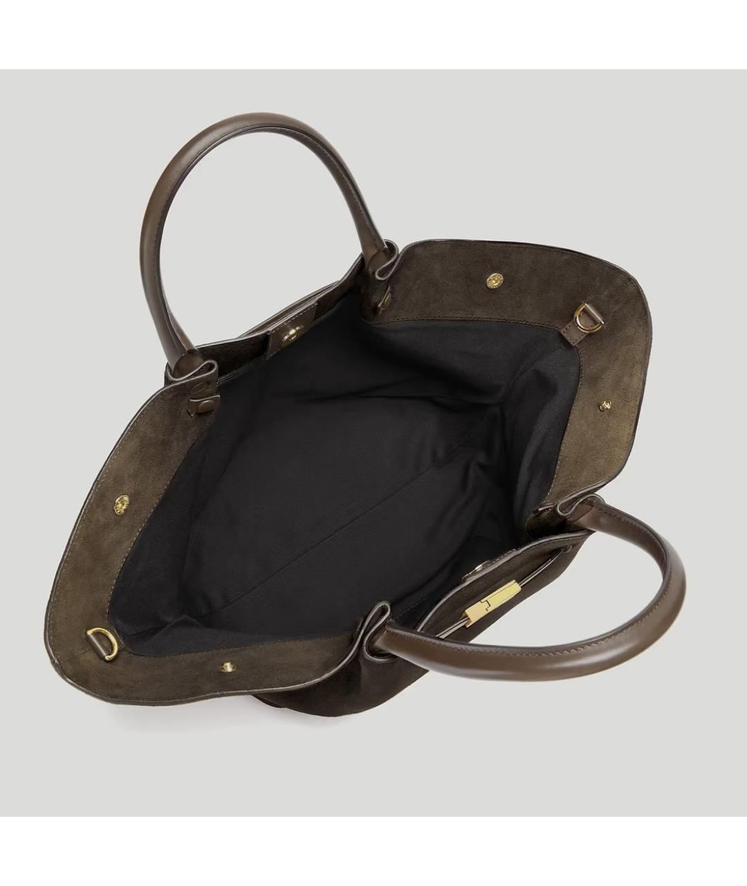 DEMELLIER Хаки замшевая сумка с короткими ручками, фото 3