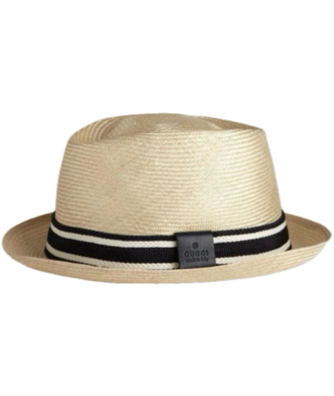GUCCI Бежевая соломенная шляпа, фото 1